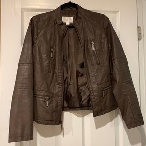 Brown faux leather jacket